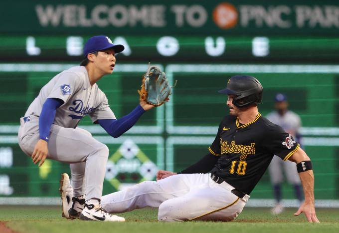 LA다저스 김혜성이 4타수 무안타로 침묵하며 2할대로 타율이 떨어졌다. 사진은 다저스에서 활약 중인 김혜성의 모습. /사진=로이터