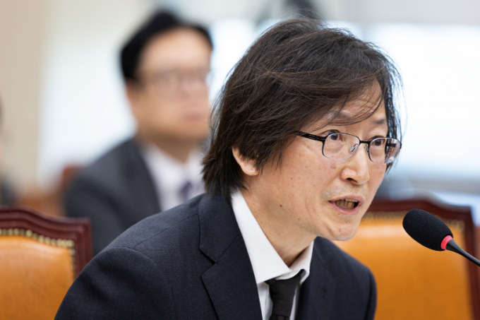 주병기 공정거래위원장 후보자가 5일 서울 여의도 국회에서 열린 인사청문회에 출석해 의원 질의에 답하고 있다. /사진=뉴스1