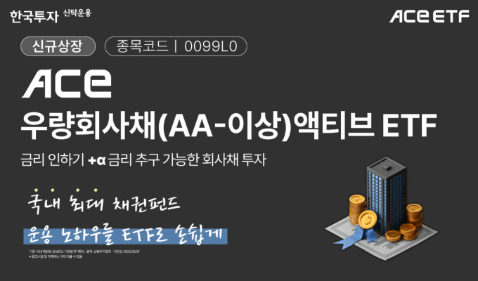 한국투자신탁운용이 오는 9일 'ACE 우량회사채(AA-이상) 액티브 ETF'를 상장한다. /사진=한국투자신탁운용