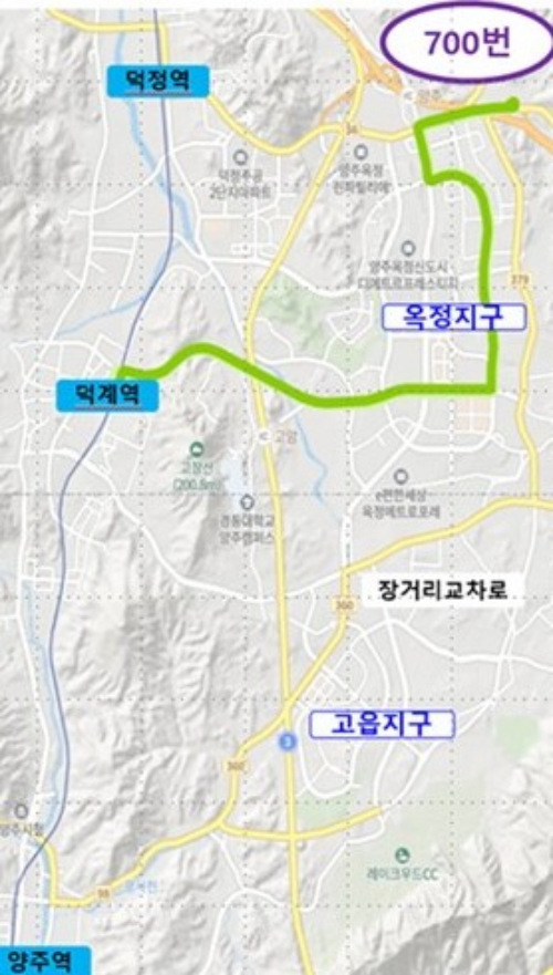 700번 시내버스 노선도. /사진제공=양주시 