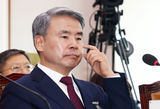 이종섭 전 국방부 장관이 오는 17일 순직해병특검팀(특별검사 이명현) 소환 조사에 참고인 신분으로 출석한다. 사진은 지난해 6월21일 이종섭 전 국방부 장관이 서울 여의도 국회에서 열린 법제사법위원회 전체회의 순직 해병 수사 방해 및 사건 은폐 등의 진상규명을 위한 특별검사의 임명 등에 관한 법률안 관련 입법청문회에 참석한 모습. /사진=뉴스1