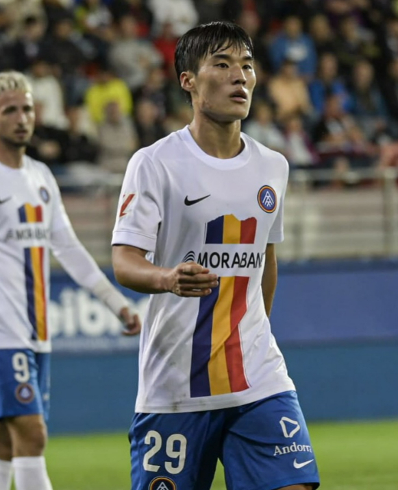 FC안도라 김민수가 시즌 2호골을 터트리며 팀의 상승세를 이끌었다. 사진은 안도라에서 활약 중인 김민수의 모습. /사진=안도라 인스타그램 캡처