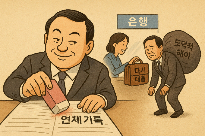 지난해 신용사면 받은 채무자 중 33.3%가 금융권으로부터 돈을 빌린 뒤 다시 못 갚고 있는 것으로 드러났다. 사진은 기사의 이해를 돕기 위해 만든 그래픽. /그래픽=챗GPT