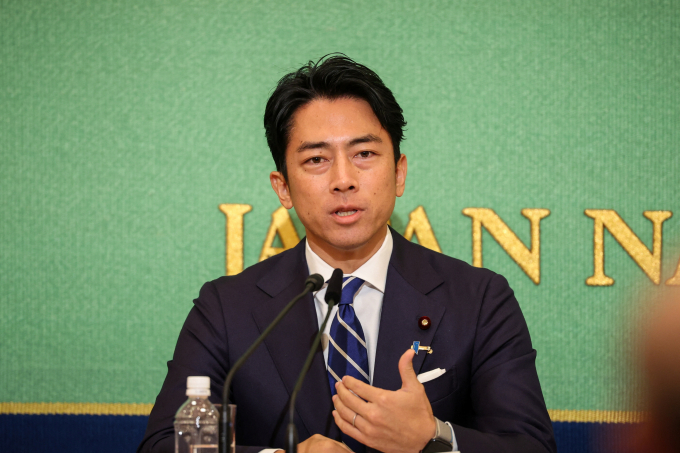 고이즈미 신지로 농림수산상이 자민당 총재 선거 출마 의사를 공식화했다. 사진은 고이즈미 농림수산상이 지난해 9월14일 일본 도쿄 닉슨 기자 클럽에서 열린 토론회에 참석해 연설하는 모습. /사진=로이터