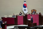 조현 외교부 장관이 미국 조지아주에서 불법체류 혐의로 구금됐던 한국인 근로자 300여명에 대해 미국 재입국 불이익이 남지 않도록 조치했다고 전했다. 사진은 16일 오후 2시 국회 본회의에서 열린 대정부질문에서 조현 외교부 장관이 발언하는 모습.  /사진=김성아 기자