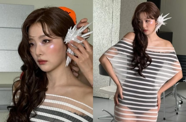 걸그룹 레드벨벳 멤버 슬기가 시스루 패션으로 눈길을 끌고 있다. /사진=슬기 인스타그램