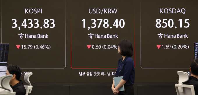사진은 17일 서울 중구 하나은행 딜링룸. /사진=뉴스1