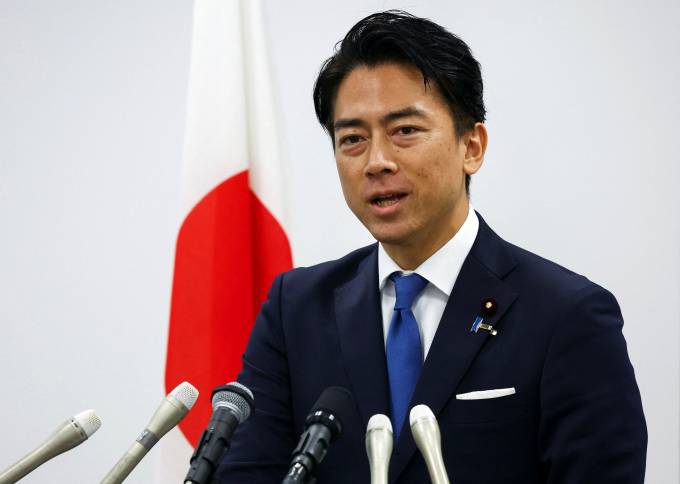 일본 자민당 총재 선거 출마를 선언한 고이즈미 신지로 농림수산상이 기자회견에서 한일관계 중요성을 언급했다. 사진은 고이즈미 농림수산상이 20일 일본 도쿄 자민당 대표 출마 선언 기자회견 하는 모습. /사진=로이터