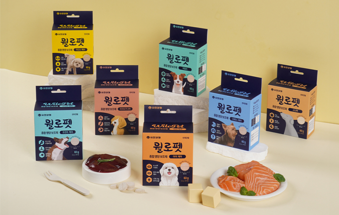 유한양행 윌로펫이 반려견 대상 영양제를 선보였다. /사진=유한양행