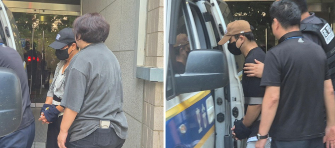 인천 강화도 한 카페에서 남편의 중요부위를 절단한 혐의로 기소된 50대 아내가 범행 후 그 신체부위를 변기에 버린 것으로 조사됐다. 사진은 지난달 25일 살인미수 등의 혐의를 받는 아내 A씨(왼쪽)와 사위 B씨. /사진=뉴스1