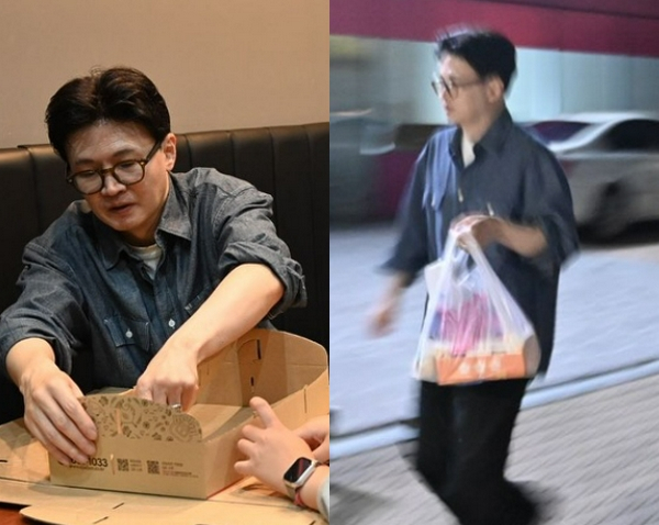 경남 거제에 머물며 '전국 민심 투어'에 나선 한동훈 전 국민의힘 대표가 치킨 배달 기사로 변신한 모습을 공개했다. 사진은 한동훈 전 국민의힘 대표가 치킨 배달 기사로 변신한 모습. /사진=한동훈 인스타그램 캡처