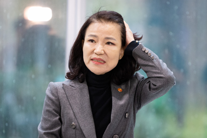 이진숙 방송통신위원장이 28일 서울 여의도 국회 소통관에서 기자회견을 열고 방송미디어통신위원회 설치법 통과에 따른 입장을 밝렸다. /사진=뉴스1
