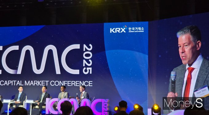 한국거래소가 개최한 KCMC2025에서 '코스피 5000 시대를 위한 과제'를 주제로 패널토론이 진행됐다. 사진은 패널토론 참여자 모습. /사진=곽우진 기자