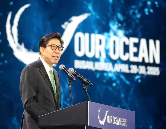 박형준 부산시장이 제10차 아워 오션 콘퍼런스(OOC) 개회식에서 환영사를 하고 있다./사진=뉴스1