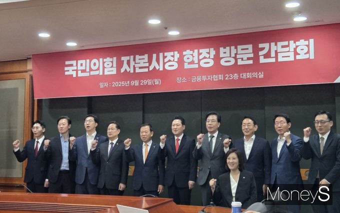 사진은 29일 서울 여의도 금융투자협회에서 진행된 '국민의힘 자본시장 현장 방문 간담회'. /사진=이동영 기자
