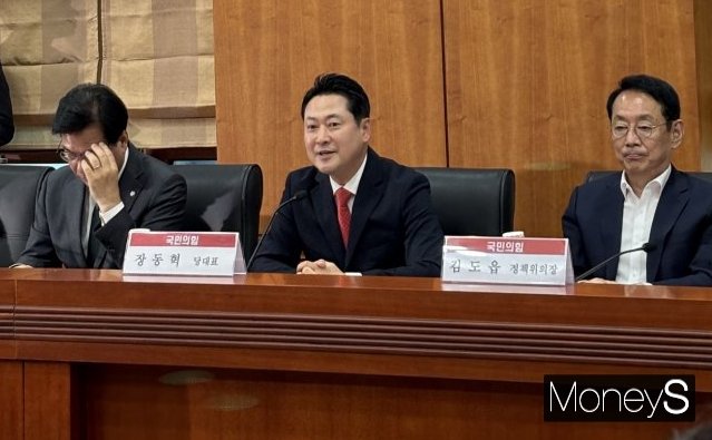 사진은 이날 간담회에 참석한 장동혁 국민의힘 당대표. /사진=염윤경 기자