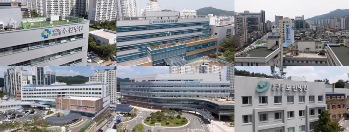경기도의료원 전경(왼쪽 위부터 시계반대방향으로부터 수원병원, 이천병원, 안성병원, 포천병원, 의정부병원, 파주병원). /사진제공=경기도의료원