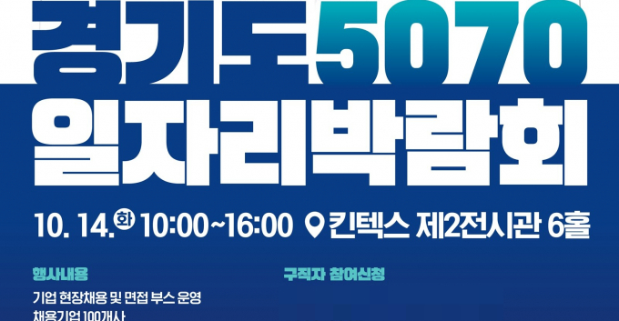 경기도 '5070 일자리 박람회' 개최 안내. /사진=경기도