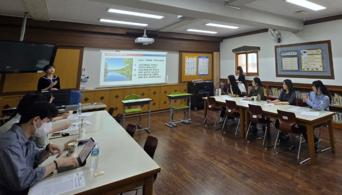 부산 가남초에서 열린 1학기 초등 수업 나눔 릴레이 모습/사진=부산교육청