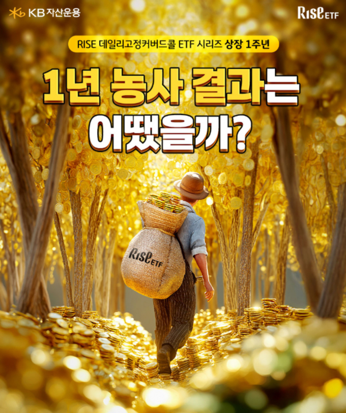 KB자산운용이 RISE 데일리고정커버드콜 시리즈 상장 1주년을 맞아 이벤트를 연다. /사진=KB자산운용