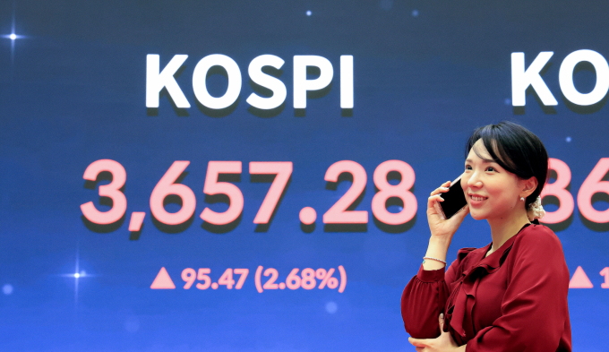 코스피가 3650선을 넘은 가운데 시가총액도 3000조를 돌파했다. 지난 15일 코스피 전광판. /사진=뉴스1