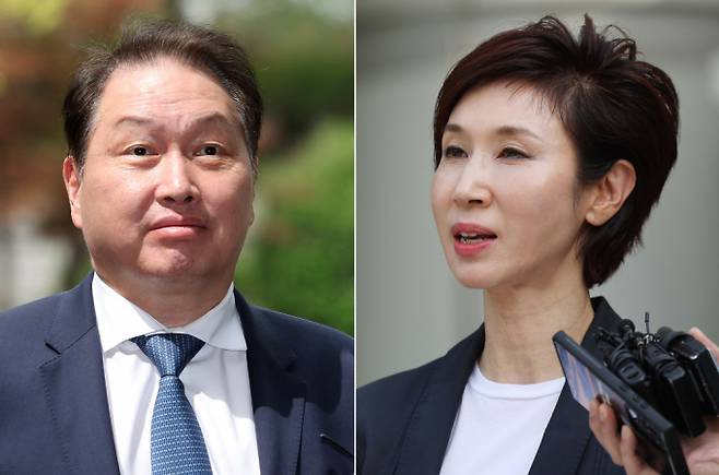대법원이 최태원 SK그룹 회장과 노소영 아트센터 나비 관장 이혼 소송에서 원심의 재산분할 판결을 다시 판단하라고 명령했다. / 사진-=뉴스1 DB 