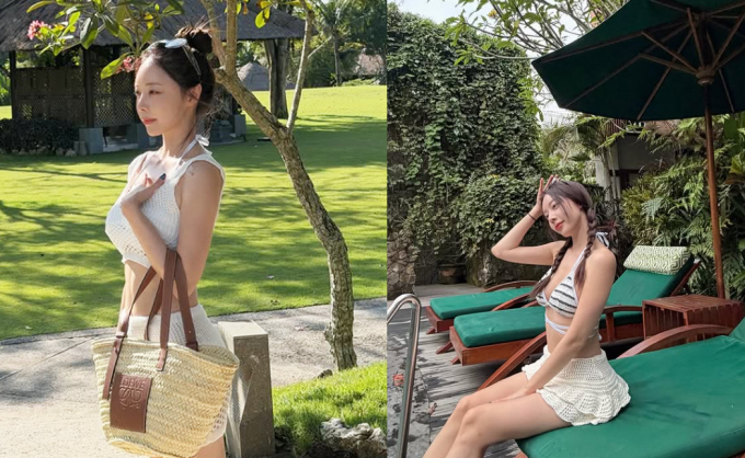 그룹 브브걸 은지가 자신의 인스타그램에 볼륨감 있는 비키니 몸매를 자랑했다. 사진은 은지가 비키니를 입고 찍은 모습. /사진=브브걸 은지 인스타그램 캡처