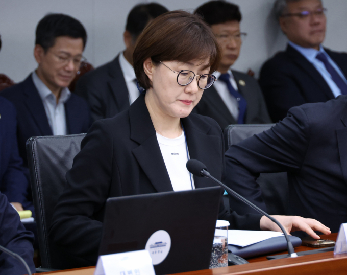김현지 제1부속실장이 13일 서울 용산 대통령실 청사에서 열린 수석보좌관회의에 참석했다./사진-뉴시스