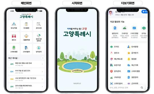 모바일 스마트 행정 포털 화면 구성. /사진제공=고양특례시 