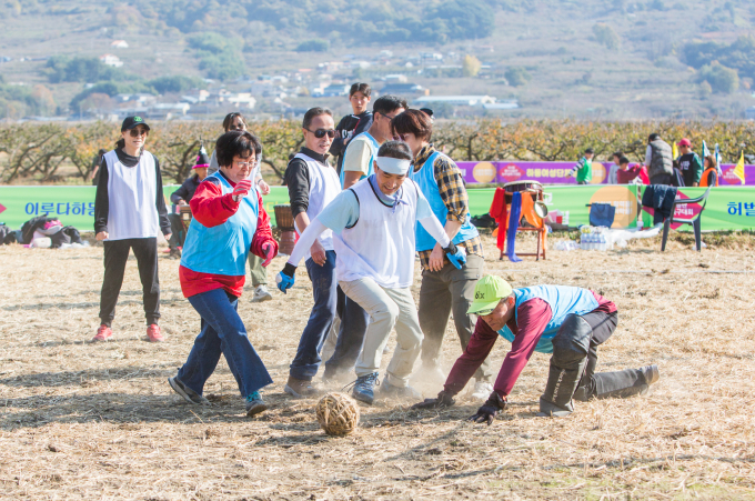 지난해 열린 논두렁 축구대회 모습./사진=하동군