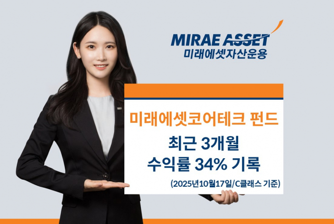 미래에셋자산운용은 '미래에셋코어테크 펀드'가 최근 1개월간 약 16.23%, 3개월간 34.04%의 수익률을 기록했다고 20일 밝혔다. /사진제공=미래에셋자산운용