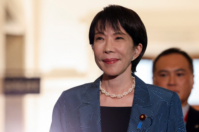 극우 성향을 가진 다카이치 사나에 자민당 총재가 일본 역사상 최초로 여성 총리가 될 가능성이 높아졌다. 사진은 지난 20일 일본 도쿄 국회의사당을 찾은 다카이치 사나에 자민당 총재. /사진=로이터