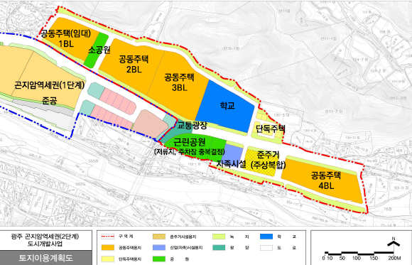 광주 곤지암역세권 도시개발사업의 구역 토지이용계획도. /사진제공=경기도