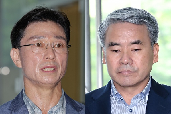 해병대원 순직사건과 수사외압 의혹의 핵심 피의자 7명이 23일 구속 심사대에 연이어 오른다. 사진은 임성근 전 해병대 1사단장과 이종섭 전 국방부 장관(오른쪽). /사진=뉴스1