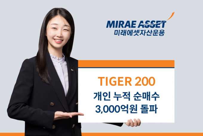 미래에셋자산운용의 TIGER 200 ETF가 연초 이후 개인 누적 순매수 3000억원을 돌파했다. /사진=미래에셋자산운용