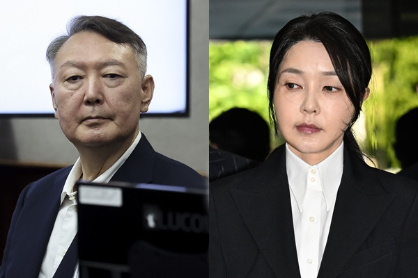  윤석열 전 대통령과 김건희 여사의 형사재판이 24일 서울중앙지법에서 열린다. /사진=뉴스1