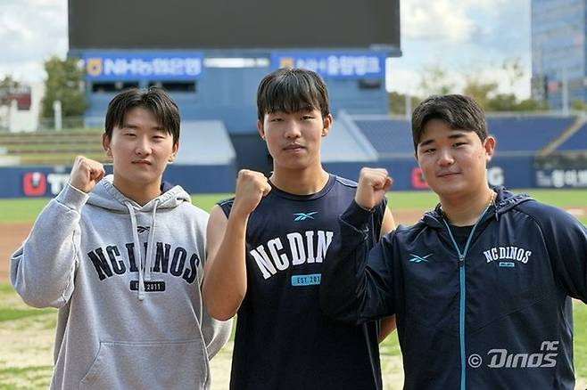 프로야구 NC 다이노스 투수 이준혁, 김태훈, 김녹원. / 사진=NC 제공