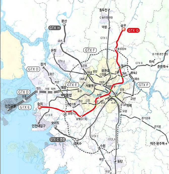 GTX G노선안. /사진제공=포천시
