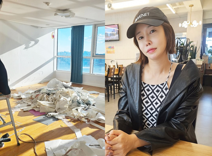 이천수·심하은 부부가 결혼 13년 차에 8번째 이사를 한다. 해당 사진은 심하은이 인스타그램에 올린 정리중인 집 풍경과 자신의 모습. /사진=심하은 인스타그램 캡처