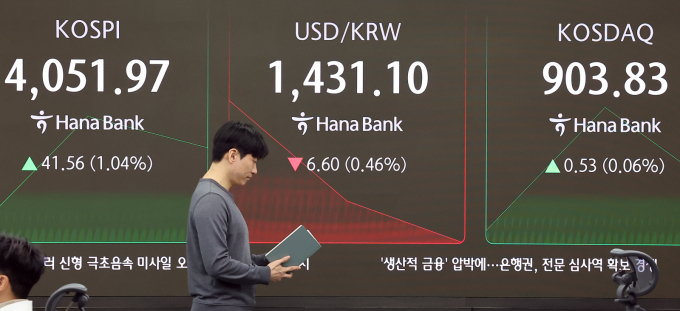 코스닥이 비슷한 목적의 나스닥과 그로스와 다르게 디스카운트 상황이라는 우려가 나온다. 사진은 29일 서울 중구 하나은행 딜링룸. /사진=뉴스1 