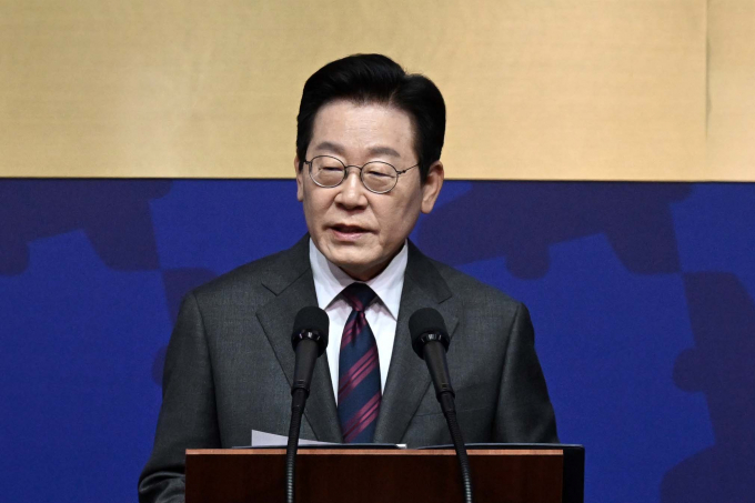 이재명 대통령이 맷 가먼 아마존웹서비스(AWS) 대표를 접견했다. 사진은 이 대통령이 29일 경북 경주예술의전당에서 열린  아시아태평양경제협력체(APEC) 정상회의 최고경영자(CEO) 서밋 개회식에서 특별연설 한 모습. /사진=뉴스1(공동취재) 