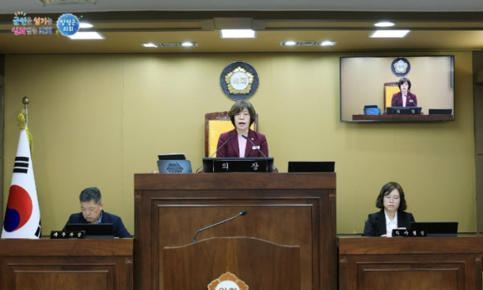 양평군의회가 28일 제311회 임시회 제2차 본회의에서 오혜자 부의장을 신임 의장으로 선출했다. /사진제공=양평군의회