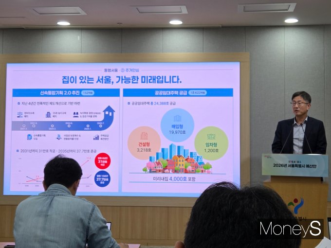 서울시는 민간임대주택 공급 확대를 위한 재원 마련과 청년안심주택 사업자 재정 지원에 주택진흥기금을 활용할 계획이다. 사진은 최진석 주택실장이 기자단 질의에 답하는 모습. /사진=이화랑 기자