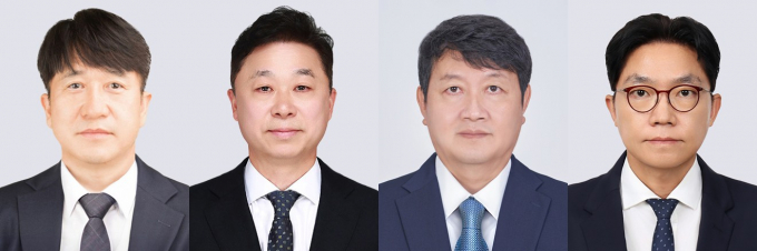현대백화점그룹이 정기 임원 인사를 실시했다. (왼쪽부터)민왕일 현대리바트 대표이사(내정) 사장, 유재기 현대에버다임 대표이사(내정) 전무, 이진원 현대L&C 대표이사 부사장, 이종근 현대지에프홀딩스 경영전략실장 부사장. /사진=현대백화점