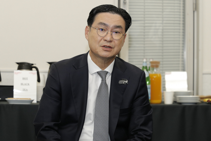 정유석 현대차 국내사업본부 부사장이 일본 시장에서 넥쏘 출시의 상징성이 크다고 설명했다. 사진은 정 부사장의 모습. /사진=한국자동차기자협회