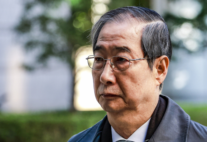 한덕수 전 국무총리가 내란 중요임무 종사 혐의를 부인했다. 사진은 한 전 총리가 3일 서울 서초구 서울중앙지방법원에서 열린 '내란방조·위증 등 혐의' 관련 5차 공판에 출석하고 있는 모습. /사진=뉴시스