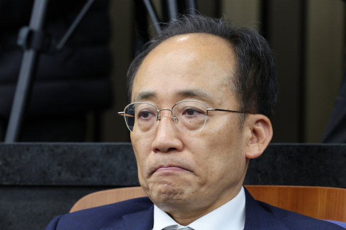 법무부가 추경호 의원에 대한 내란중요임무종사 혐의와 관련해 체포동의요청을 국회에 제출했다. 사진은 구속영장이 청구된 추경호 국민의힘 의원이 지난 4일 서울 여의도 국회에서 열린 의원총회에서 참석하고 있는 모습. /사진=뉴스1