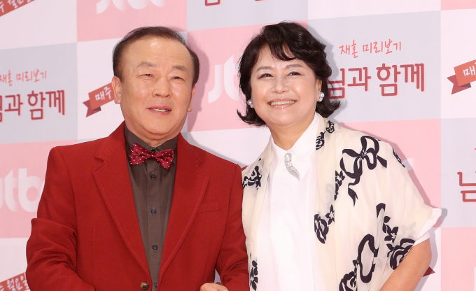 배우 박원숙이 임현식의 근황을 전했다. 사진은 지난 2014년 서울 중구 순화동 호암아트홀에서 열린 JTBC 새 예능프로그램 '님과 함께' 제작발표회에 참석한 배우 박원숙. /사진=머니투데이