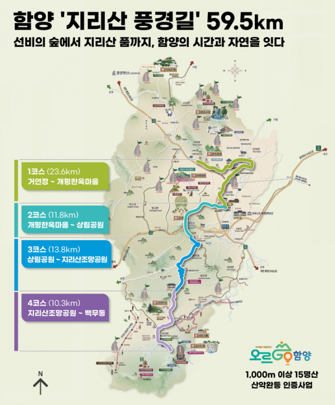 함양지리산풍경길안내도./사진=경남도