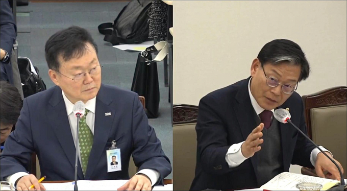 박종철 부산시의원(오른쪽)이 14일 부산시설공단 행정사무감사를 진행하고 있다./사진=부산시의회